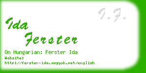 ida ferster business card